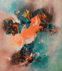 S. M. Naqvi, 30 x 36 Inch, Acrylic on Canvas, Abstract Painting, AC-SMN-176